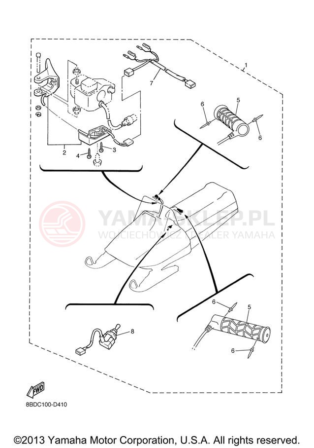 Schemat "THUMB WARMER KIT" do Yamaha BR250TX