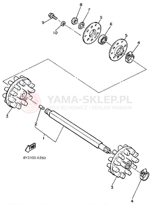 Schemat "Układ napędowy" do Yamaha EXCEL III EC340L
