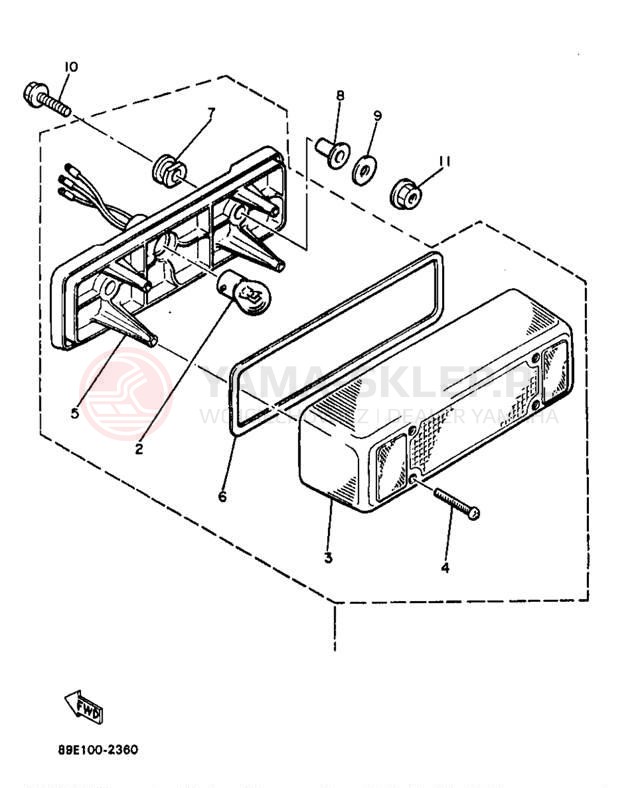 Schemat "lampa tył" do Yamaha PHAZER SS PZ480B
