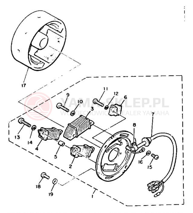 Schemat "prądnica" do Yamaha XLV XL540N