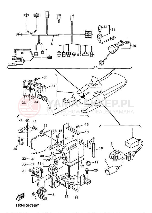 Schemat "układ elektryczny" do Yamaha PHAZER SS ELECTRIC PZ480EA