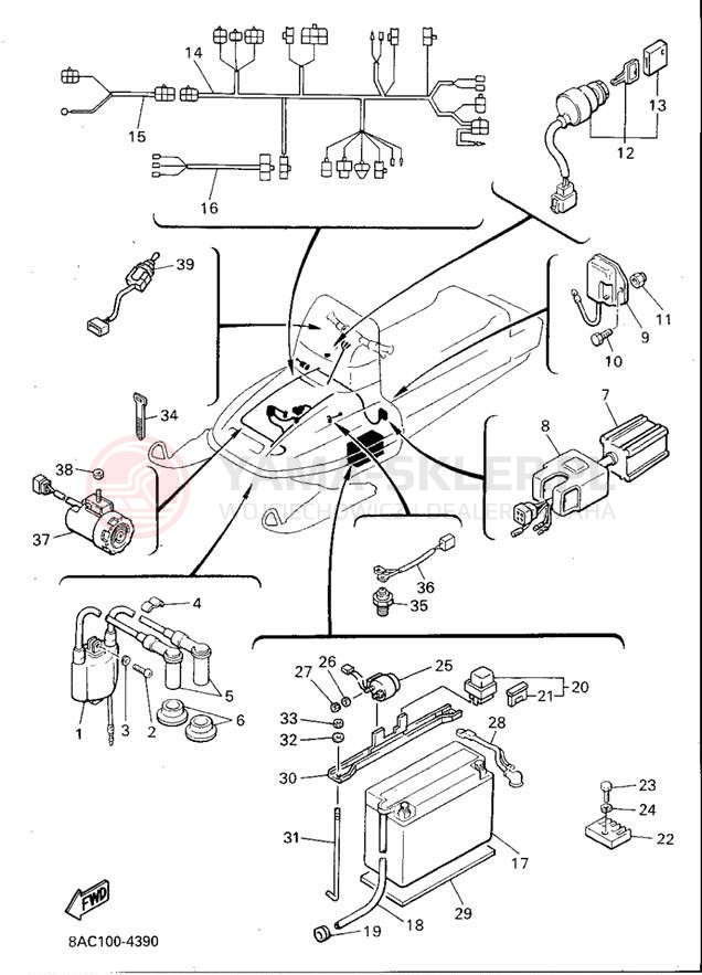Schemat "układ elektryczny" do Yamaha VK540 II VK540EU