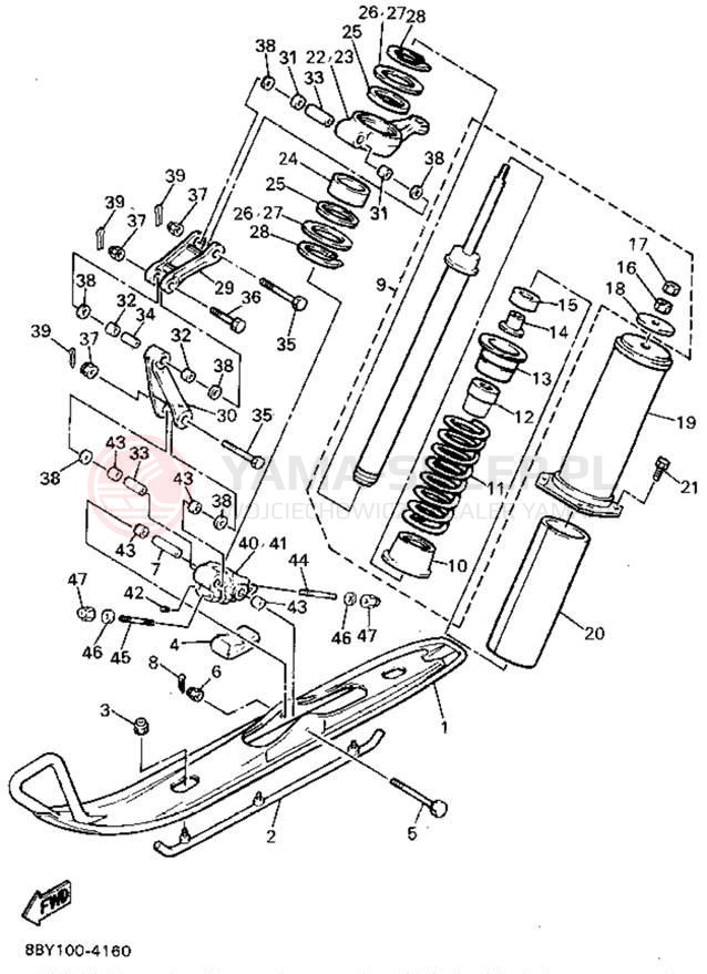 Schemat "płozy" do Yamaha ENTICER II LT ET410TRU