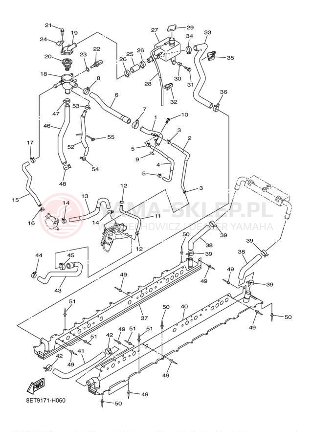 Schemat "Układ chlodzenia" do Yamaha RS VENTURE RST90AS
