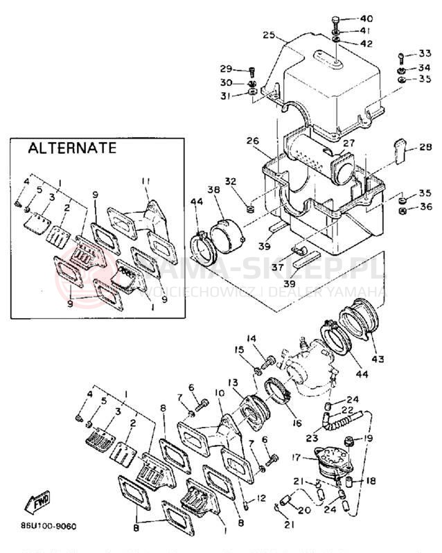Schemat "Filtr powietrza" do Yamaha SRV SR540N