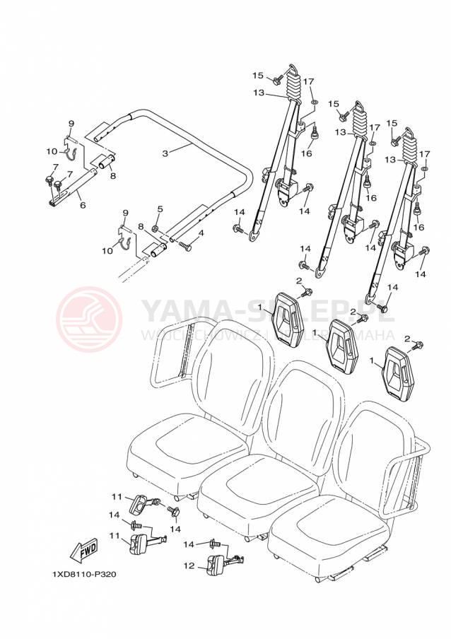 Schemat "siedzenie" do Yamaha VIKING HUNTER YXM700DHFH