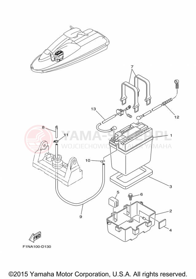 Schemat "układ elektryczny" do Yamaha WAVERUNNER SUPER JET SJ700BP
