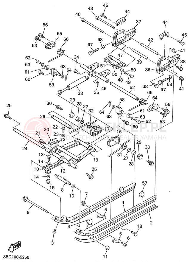 Schemat "Zawieszenie gąsiennicy" do Yamaha BRAVO LT BR250TC