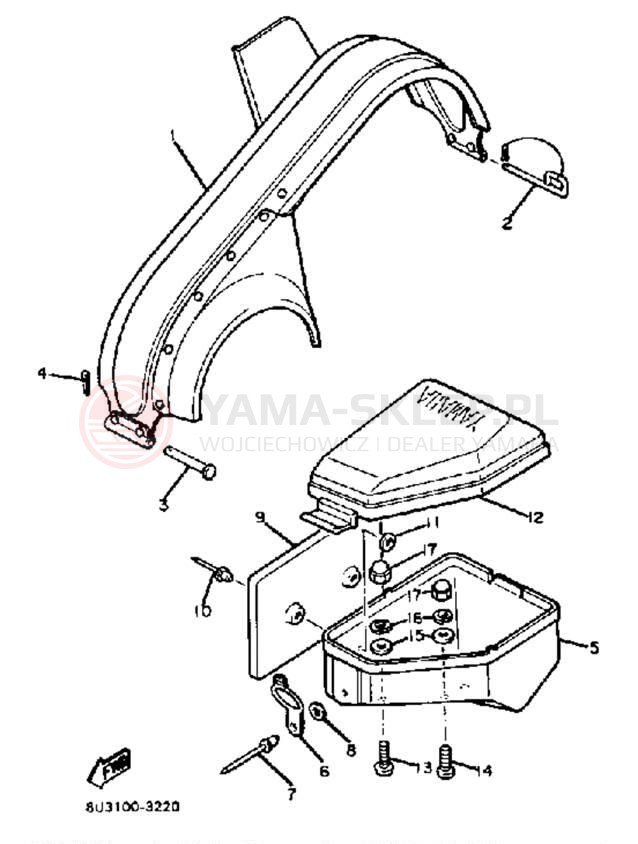 Schemat "GUARD - LUGGAGE BOX" do Yamaha SS440F