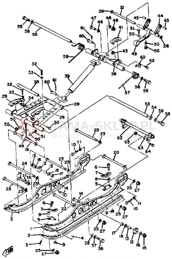 Schemat "TRACK SUSPENSION" do Yamaha ET250D