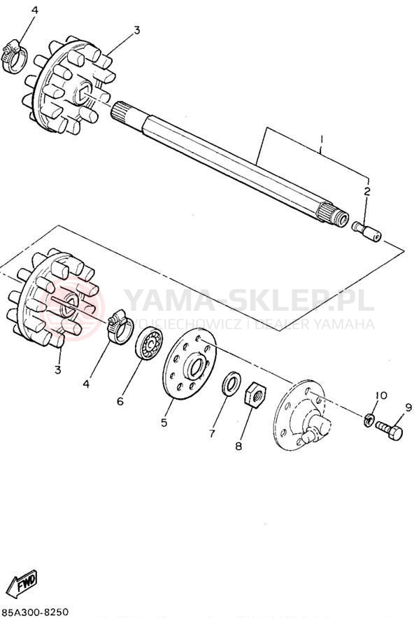 Schemat "Układ napędowy" do Yamaha BRAVO LT BR250TV