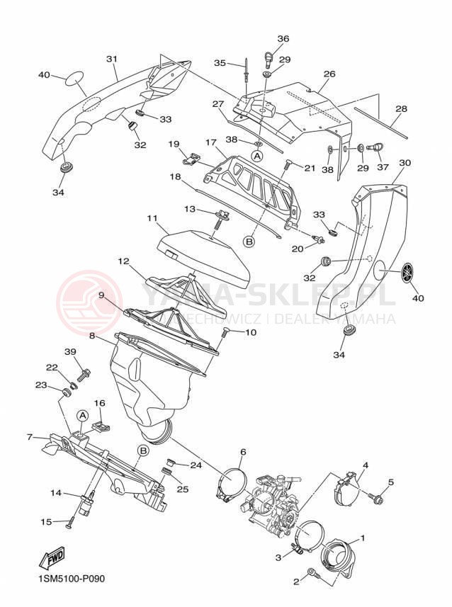 Schemat "Wtrysk paliwa" do Yamaha YZ250F YZ250FFW/YZ250FFL
