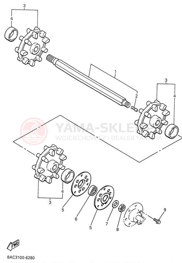Schemat "Układ napędowy" do Yamaha VK540 II VK540EW