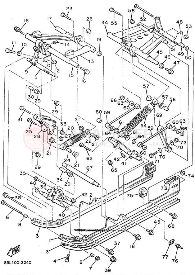 Schemat "Zawieszenie gąsiennicy" do Yamaha EXCITER II ST EX570STT