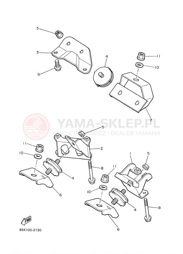 Schemat "Mocowanie silnika" do Yamaha ET410TRF