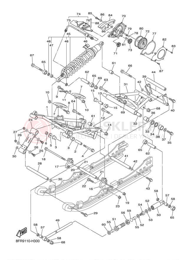 Schemat "Zawieszenie gąsiennicy" do Yamaha RS VECTOR_GT RS90RYW/RS90GTYB