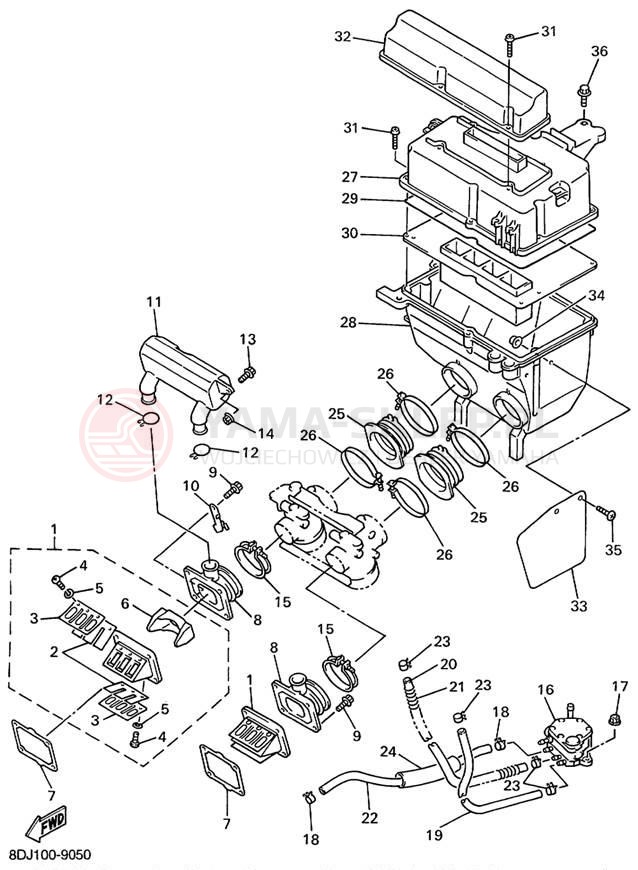 Schemat "Wtrysk paliwa" do Yamaha PHAZER 500 PZ500C