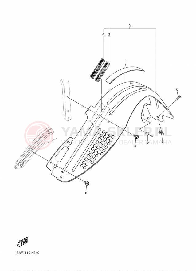 Schemat "GUARD - LUGGAGE BOX" do Yamaha SRVIPER X TX LE SR10XLFO
