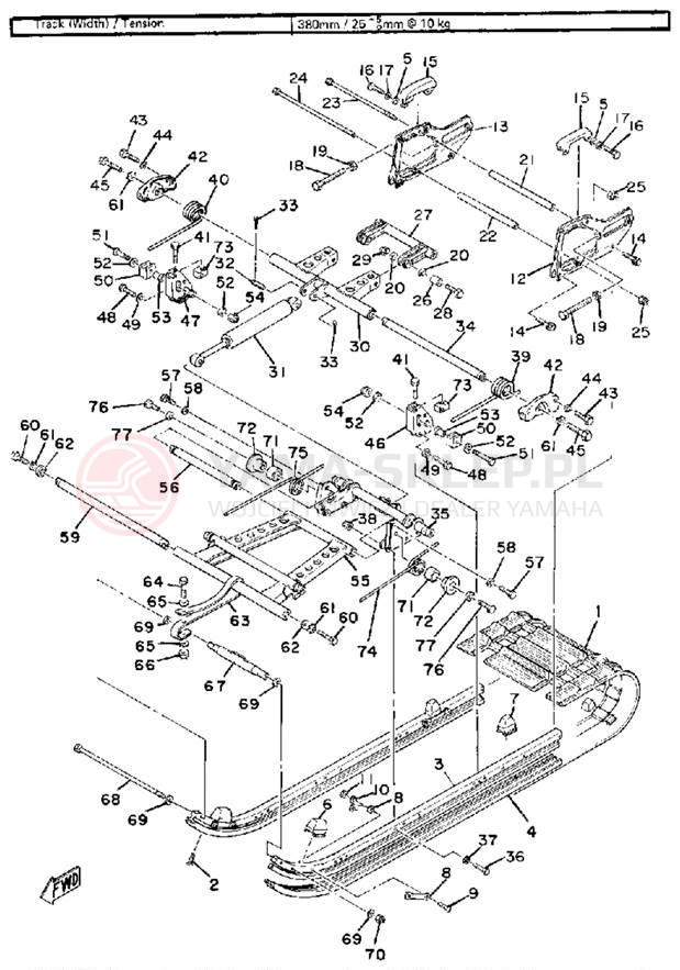 Schemat "TRACK SUSPENSION" do Yamaha SRX440C