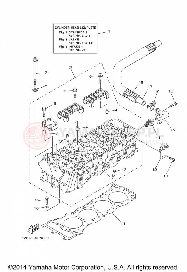 Schemat "cylinder" do Yamaha FX SVHO FC1800P