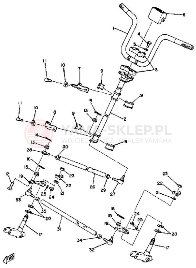 Schemat "Kierownica i osprzęt" do Yamaha ET250C