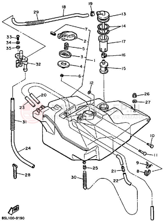 Schemat "zbiornik paliwa" do Yamaha OVATION CS340N