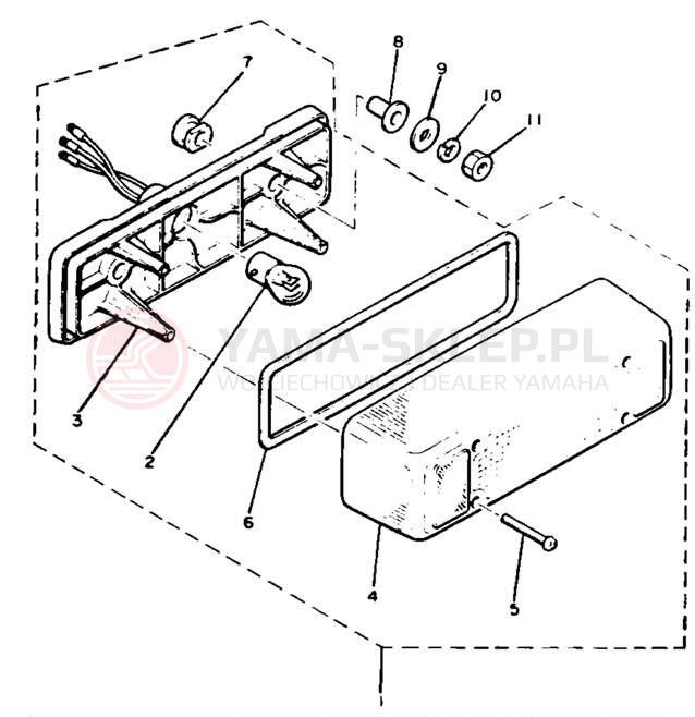 Schemat "lampa tył" do Yamaha XLV XL540K
