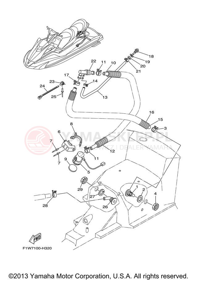 Schemat "Pompa bigle" do Yamaha FX CRUISER SHO FX1800AJ