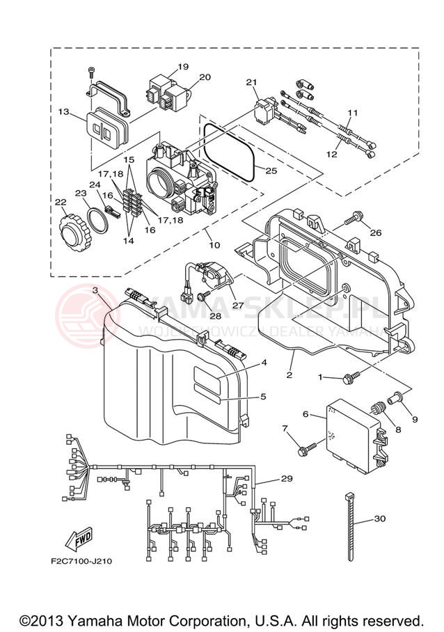 Schemat "układ elektryczny" do Yamaha WAVERUNNER FZS GX1800AJ