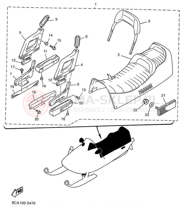 Schemat "BODY RIG" do Yamaha VMAX 500 VX500W