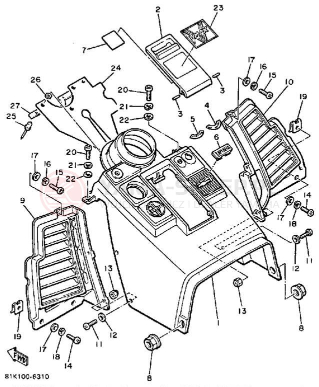 Schemat "INSTRUMENT PANEL" do Yamaha V-MAX VMX540L