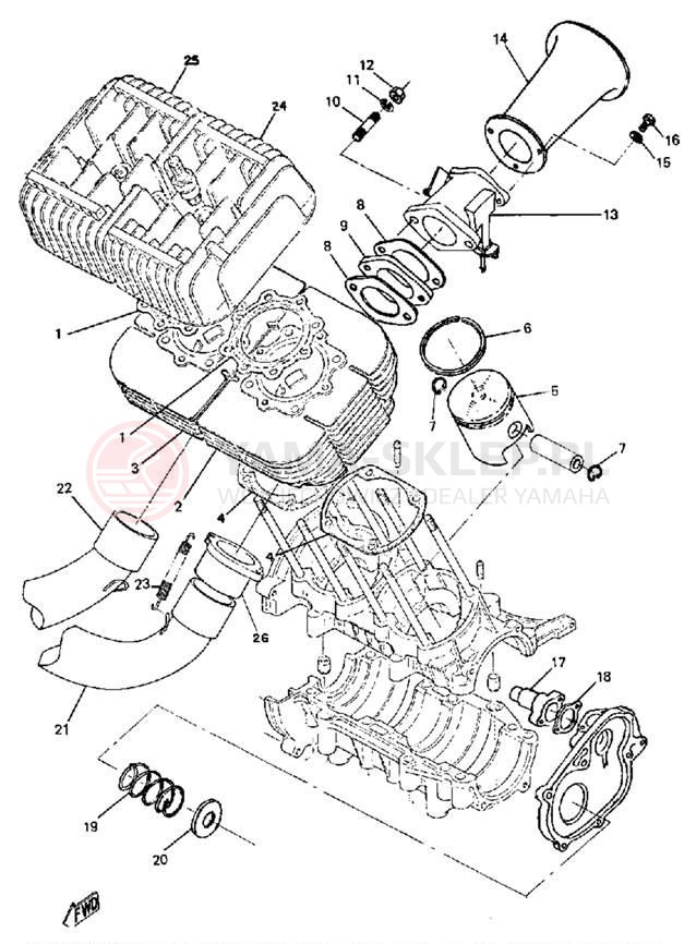 Schemat "GPX SR KIT PARTS" do Yamaha GPX338G/GPX433G