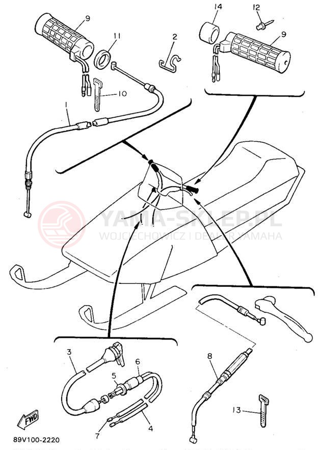 Schemat "Układ chlodzenia" do Yamaha PHAZER II PZ480V
