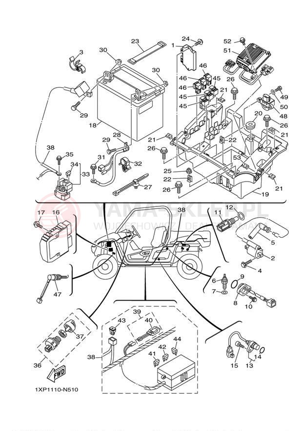 Schemat "układ elektryczny" do Yamaha VIKING 700 EPS YXM700PEL