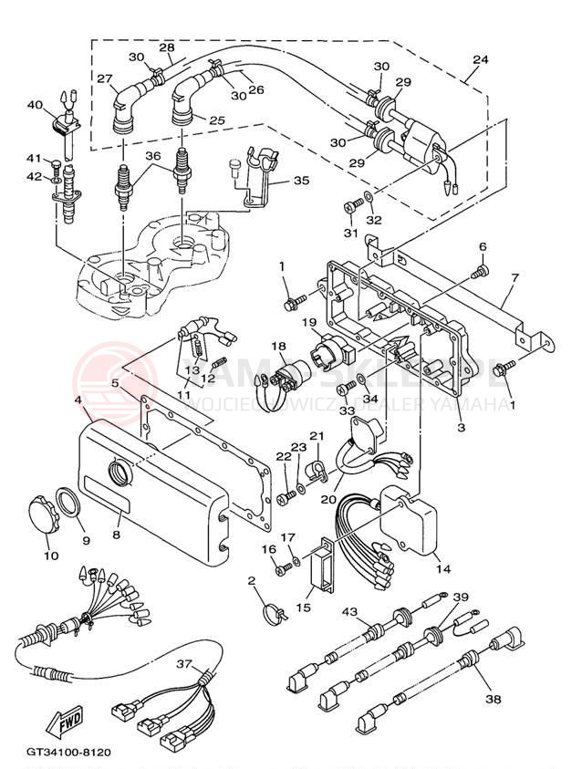 Schemat "układ elektryczny" do Yamaha WAVEVENTURE 700 WVT700W