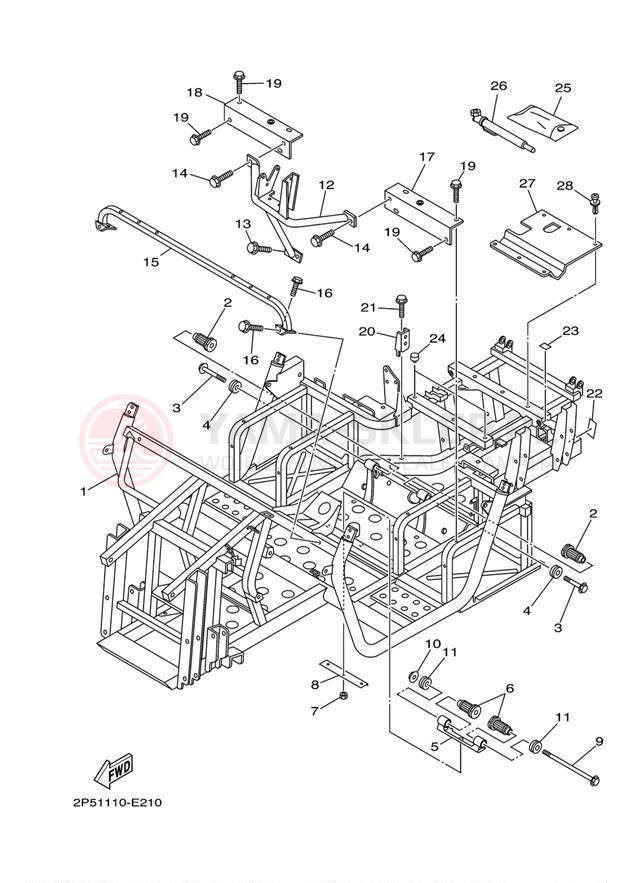 Schemat "rama" do Yamaha RHINO 450 4WD YXR45FAVGR