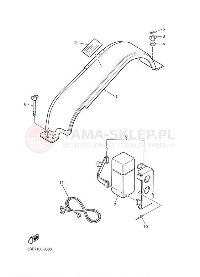 Schemat "GUARD - LUGGAGE BOX" do Yamaha BR250TF