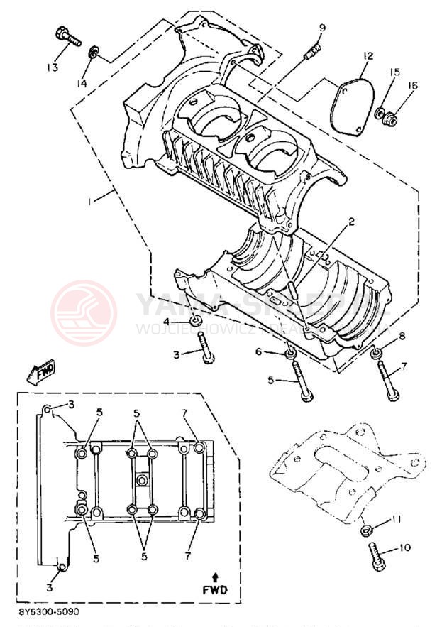 Schemat "Obudowa silnika" do Yamaha ET340TL