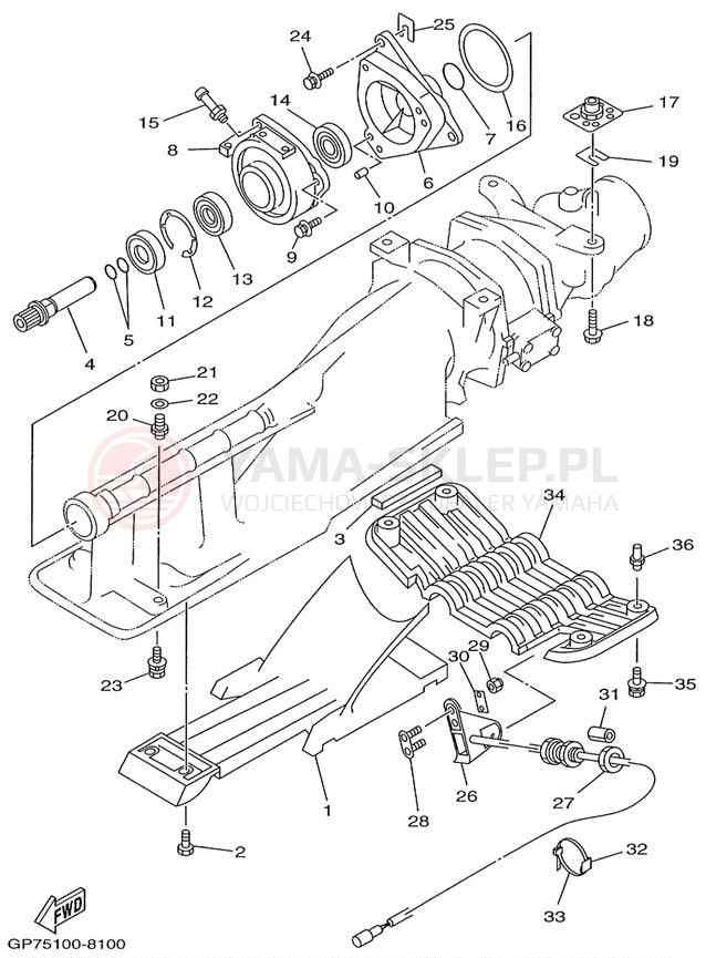 Schemat "JET UNIT" do Yamaha WAVE RUNNER GP800W GP800W