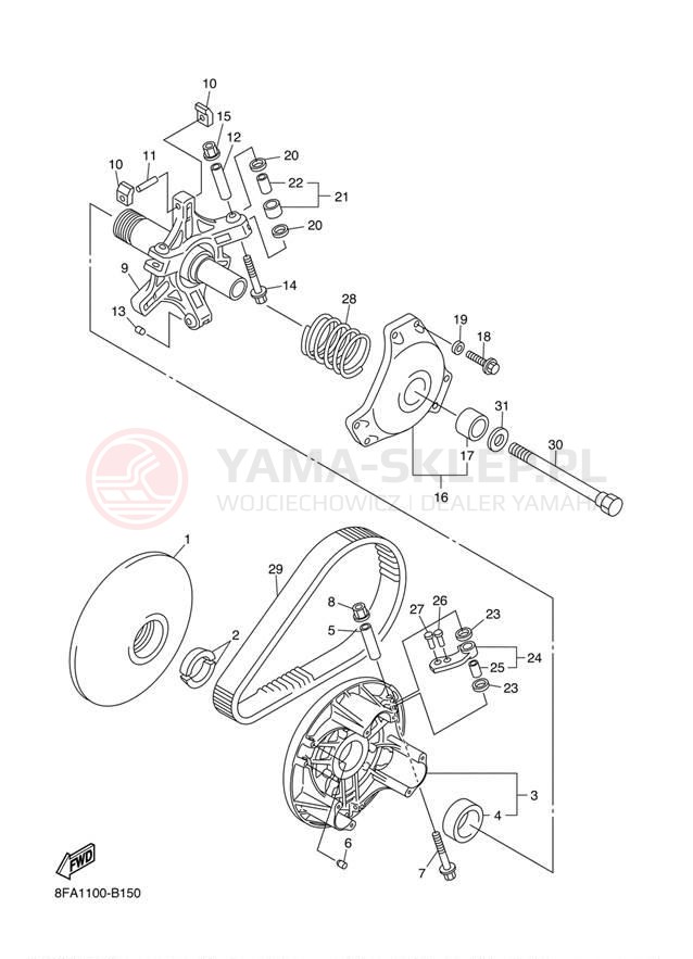 Schemat "PRIMARY SHEAVE" do Yamaha RX-1 LE RX10SH/RX10MSH