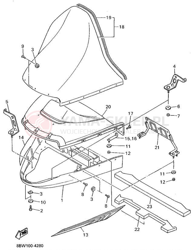 Schemat "Szyba" do Yamaha VMAX-4 VX750U