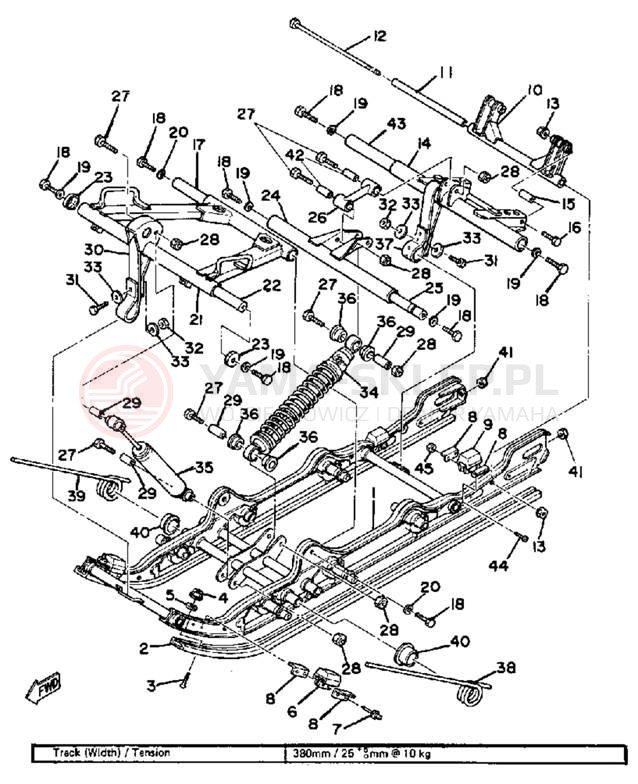 Schemat "Zawieszenie gąsiennicy" do Yamaha SRX440D