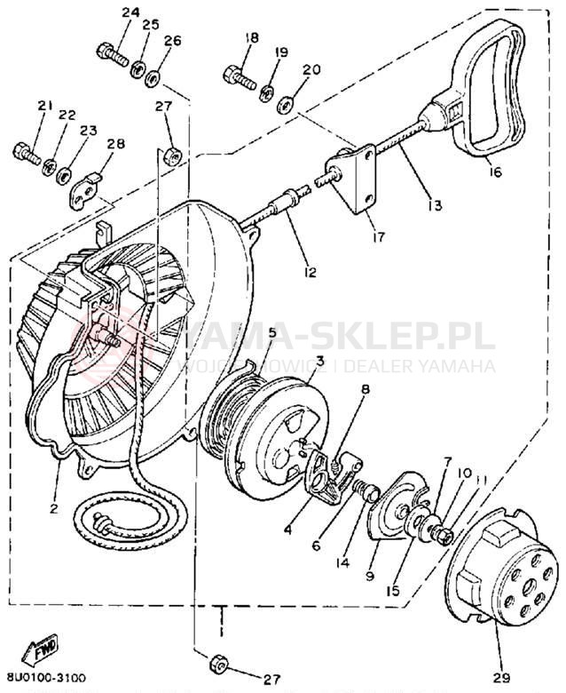 Schemat "rozrusznik" do Yamaha BRAVO T (LONG TRACK) BR250TN