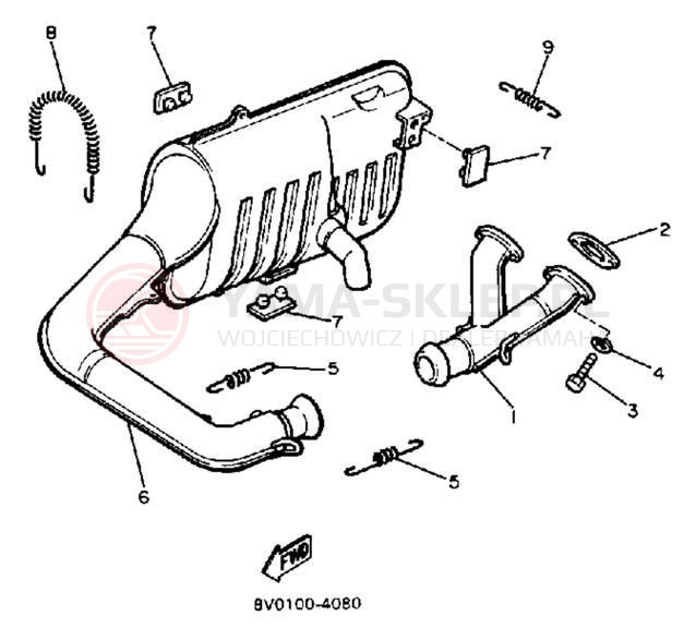 Schemat "Wydech końcowy" do Yamaha PHAZER PZ480L