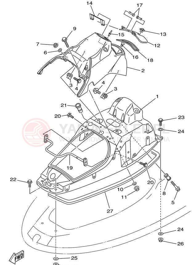 Schemat "ENGINE HATCH" do Yamaha WAVE RUNNER XL700 XL700X