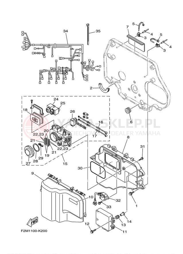 Schemat "układ elektryczny" do Yamaha VXR VX1800AL