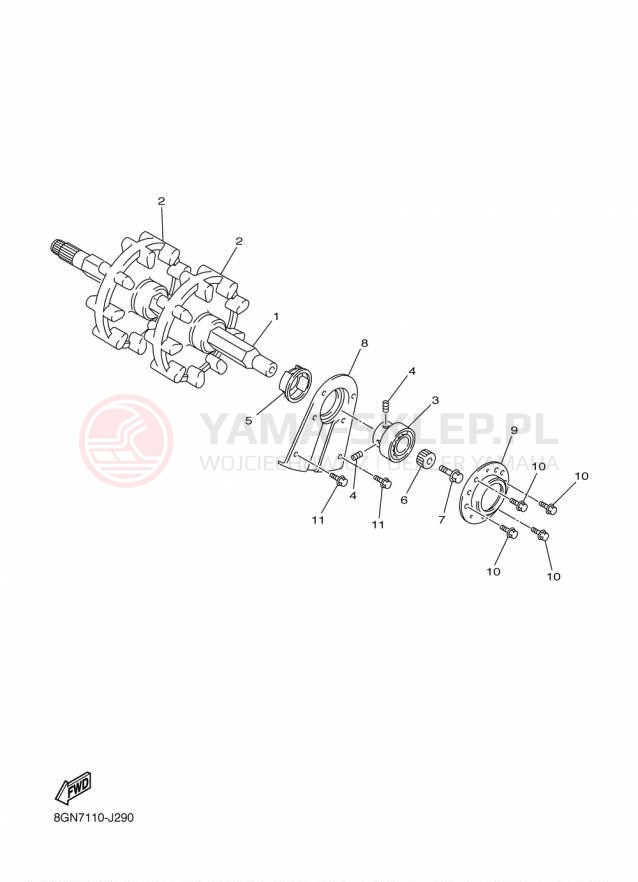 Schemat "Układ napędowy" do Yamaha PHAZER RTX PZ50RTFB