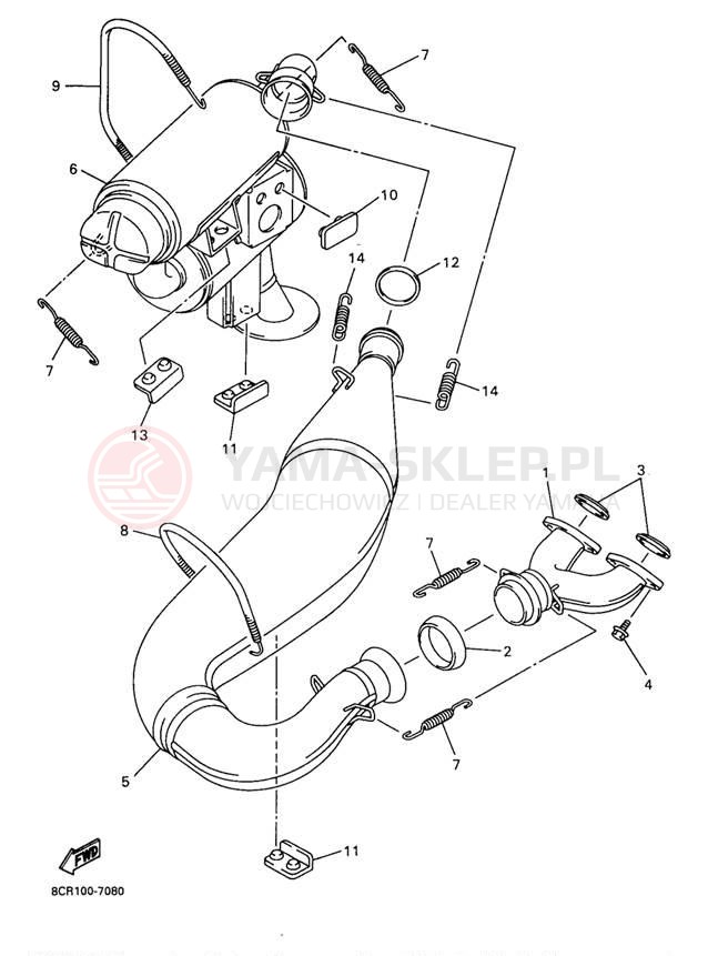 Schemat "wydech" do Yamaha MOUNTAIN MAX 700 MM700A/MM600A