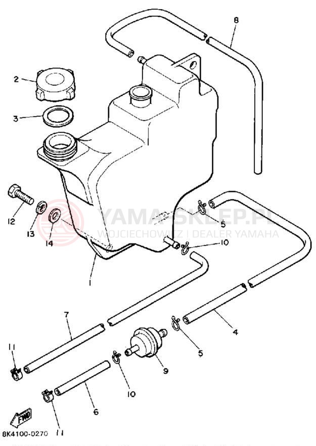Schemat "Miska olejowa" do Yamaha SRV SR540J