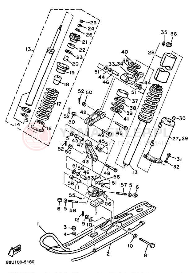 Schemat "płozy" do Yamaha SRV SR540N